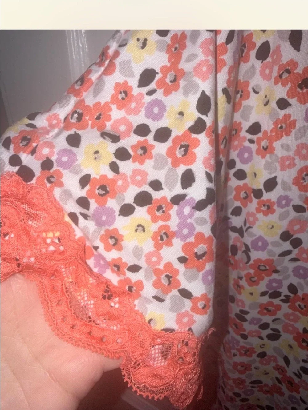 Secret Treasures Coral, Purple & Yellow Floral Sleepshirt